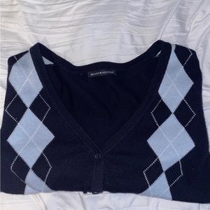 brandy melville cardigan dark blue and light blue one size